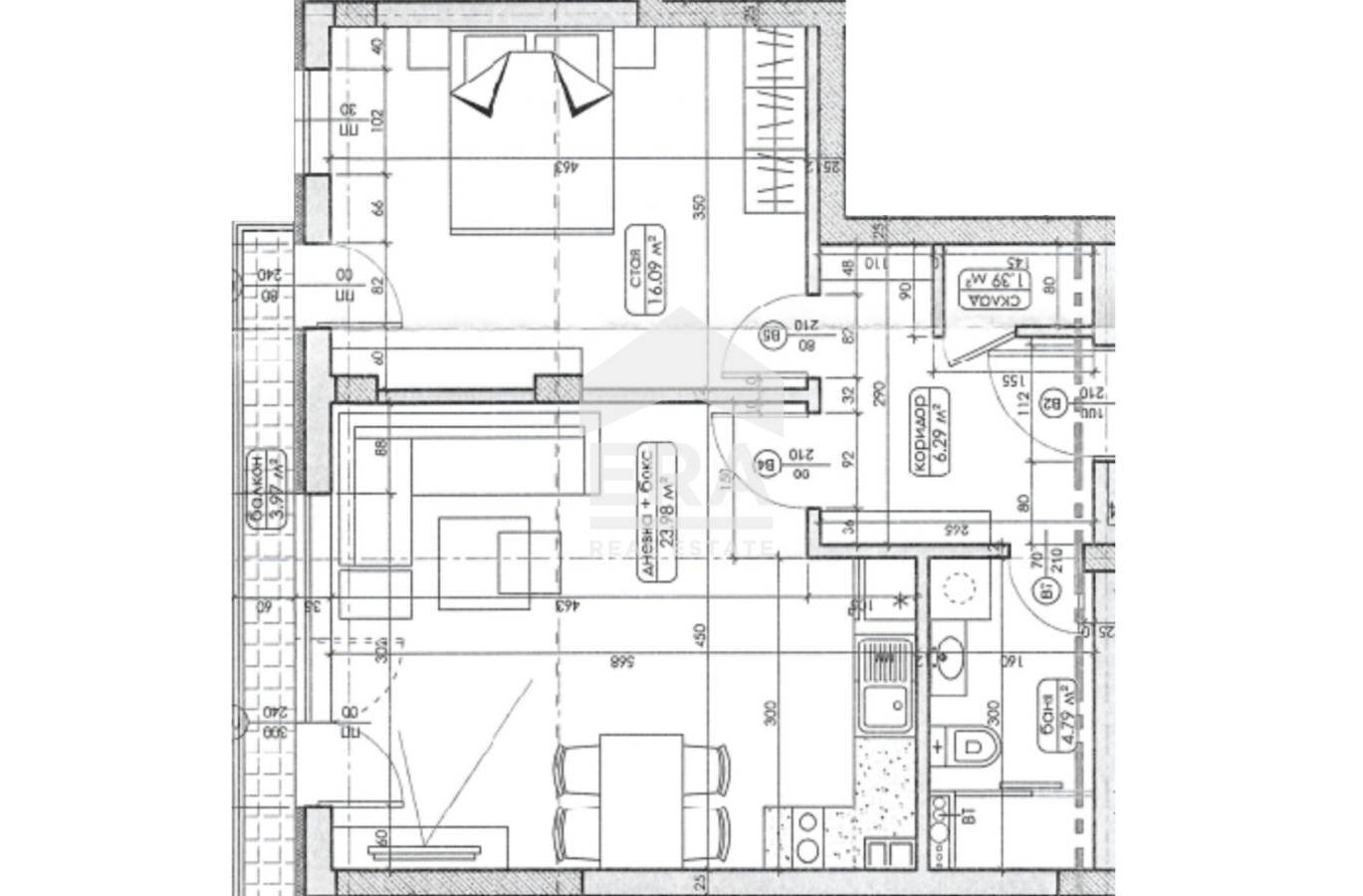 Two-room apartment Sofia (neighborhood Люлин 6) - floor plans 1