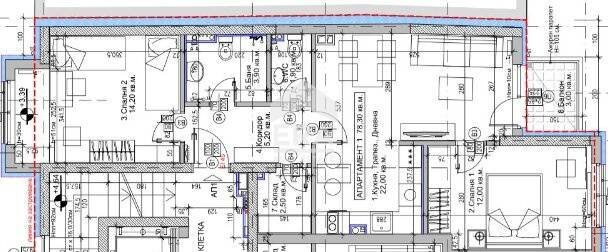 Three-room apartment Sofia (neighborhood Банишора) - floor plans 1