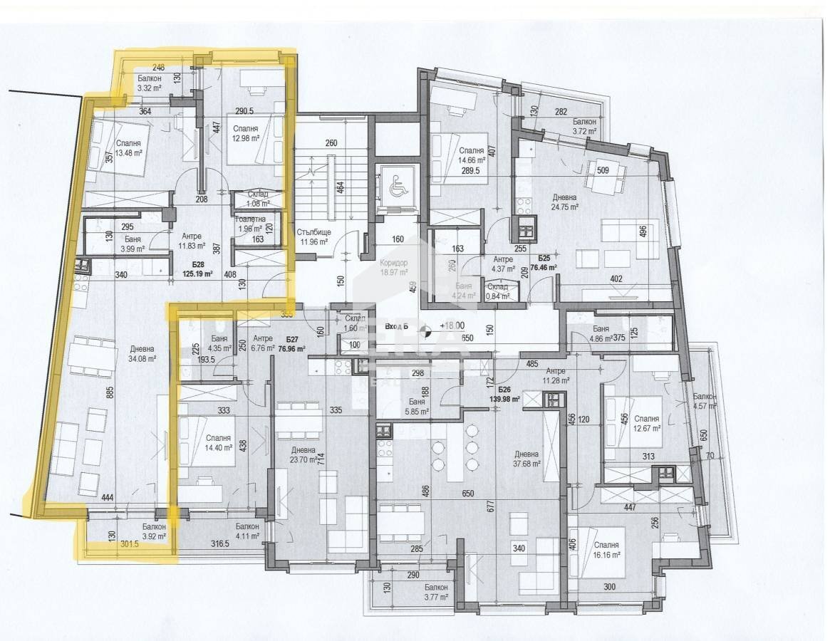 Three-room apartment Sofia (neighborhood Сухата река) - floor plans 1