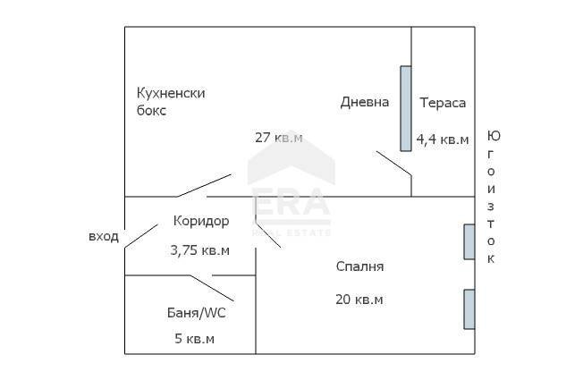 Bilocale Varna (zona м-т Св. Никола) - planimetria 1