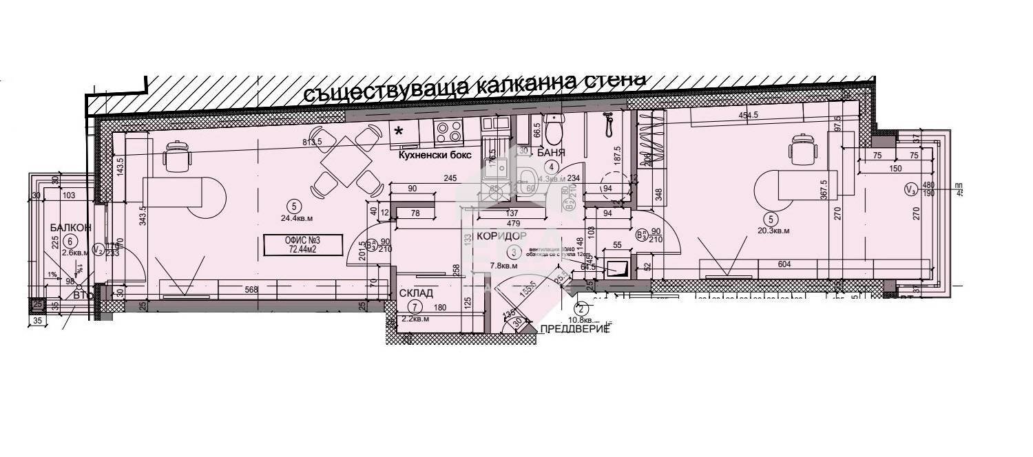 Office Sofia (neighborhood Бъкстон) - floor plans 1