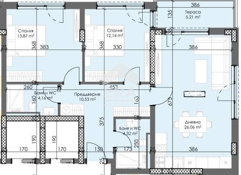 Trilocale Plovdiv (zona Тракия) - planimetria 1