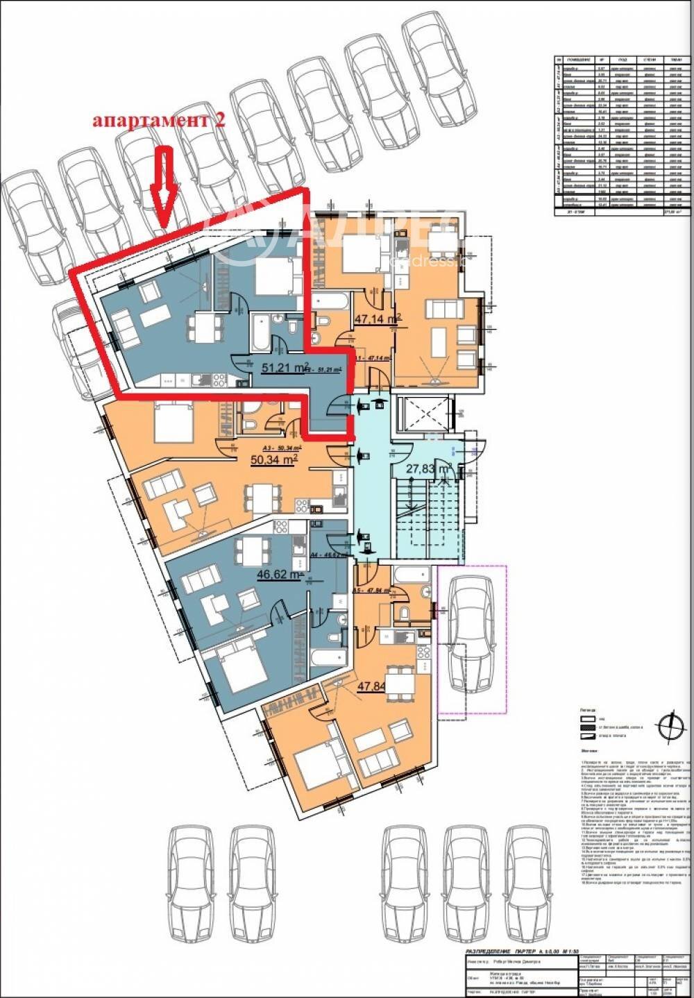 Two-room apartment Ravda village, Burgas - floor plans 1