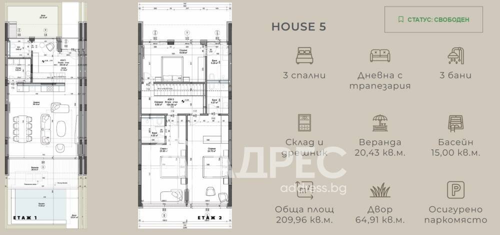 Casa indipendente Chernomorets city, Burgas - planimetria 1