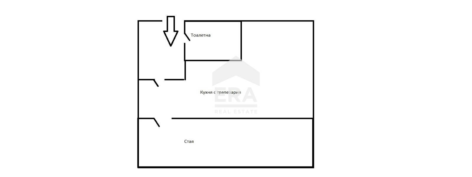 Monolocale Кристал, Pernik - planimetria 1