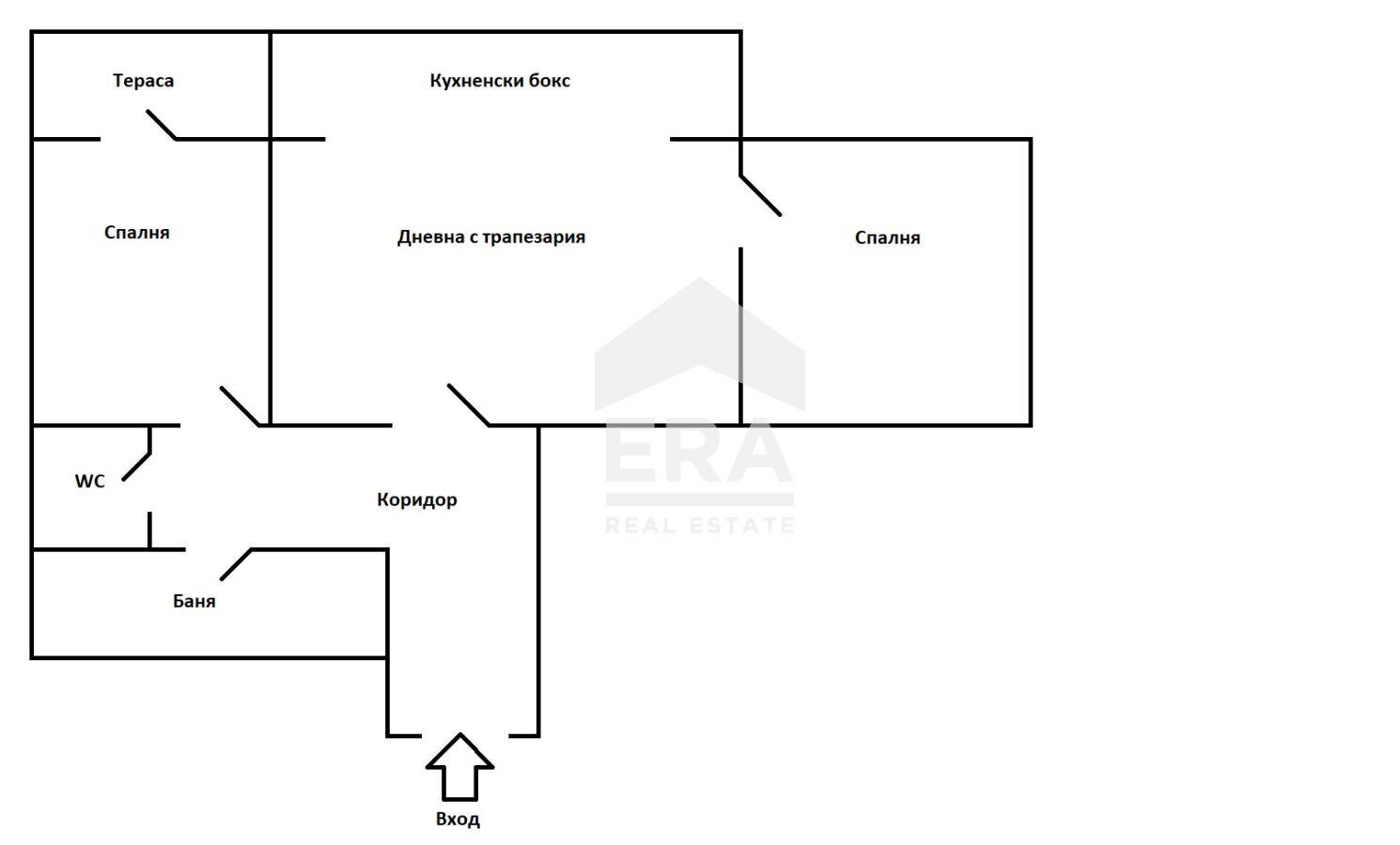 Three-room apartment Sofia (neighborhood Красна поляна 2) - floor plans 1