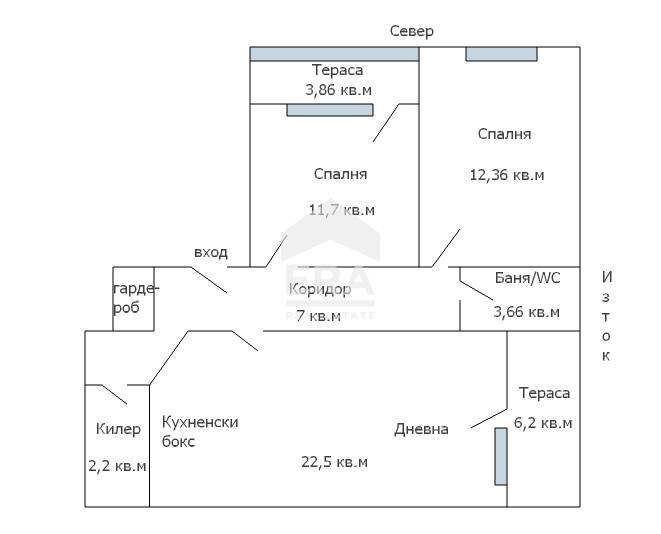 Three-room apartment Varna (neighborhood Бриз) - floor plans 1