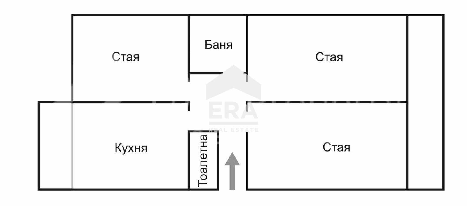 Тристаен София (квартал Връбница 1) - етажен план 1