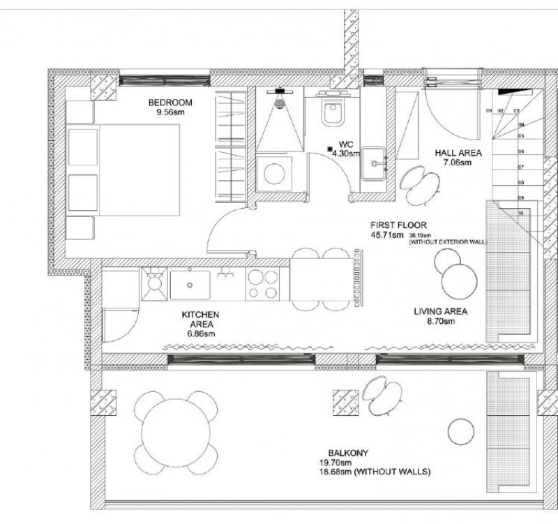 Three-room apartment Greece - floor plans 1