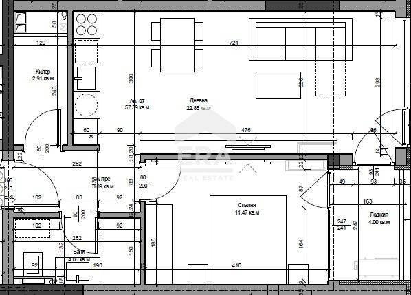 Two-room apartment Varna (neighborhood Център) - floor plans 1