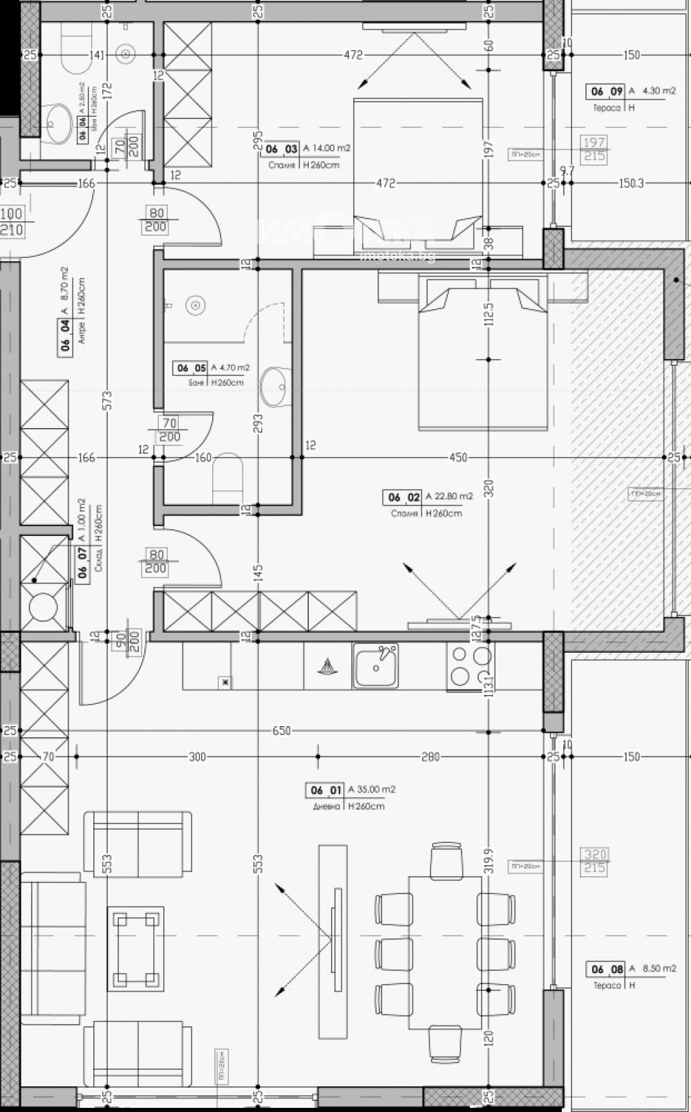 Three-room apartment Plovdiv city, Plovdiv - floor plans 1