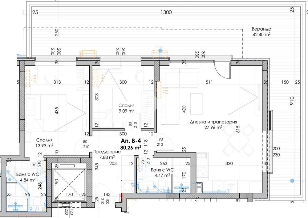 Three-room apartment Plovdiv city, Plovdiv - floor plans 1