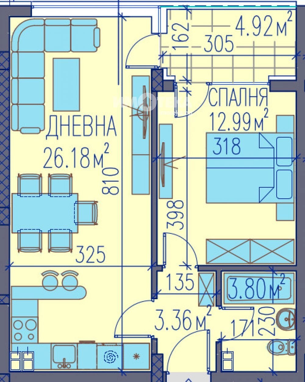 Bilocale Plovdiv city, Plovdiv - planimetria 1