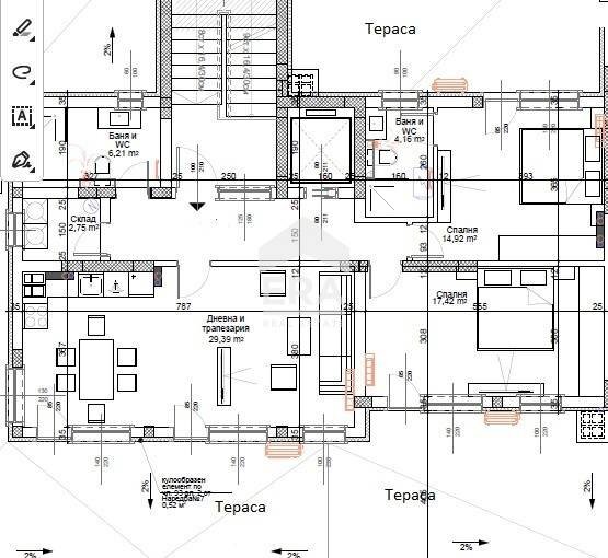 Three-room apartment Plovdiv (neighborhood Остромила) - floor plans 1