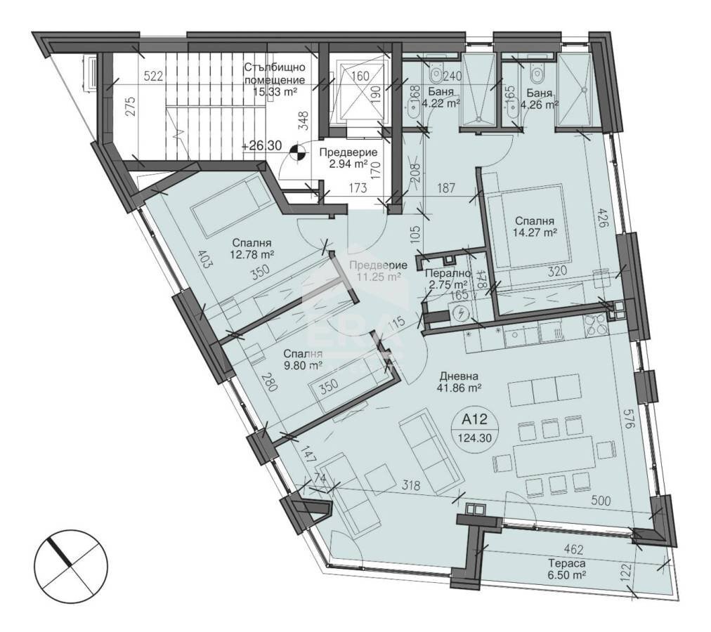 Four-room apartment Varna (neighborhood Бриз) - floor plans 1