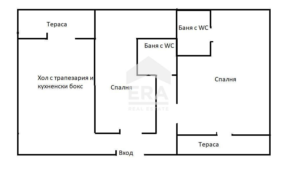 Trilocale Sofia (zona Свобода) - planimetria 1