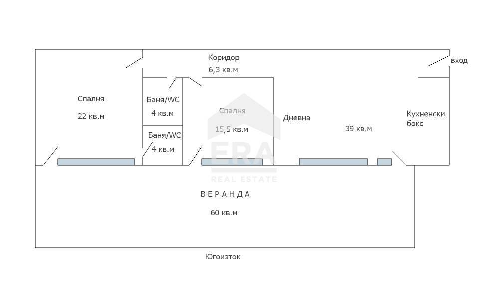 Three-room apartment Krushari - floor plans 1