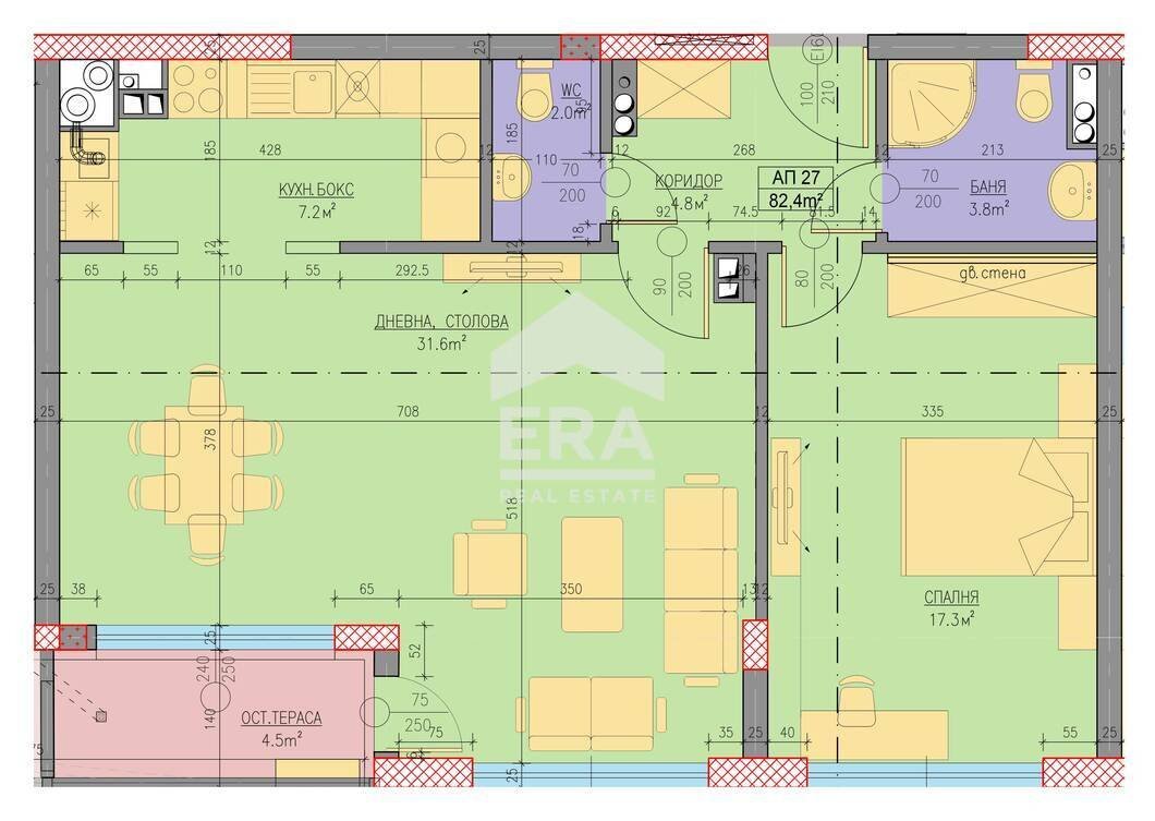 Two-room apartment Sofia (neighborhood Хладилника) - floor plans 1