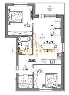 Three-room apartment Varna - photo 1