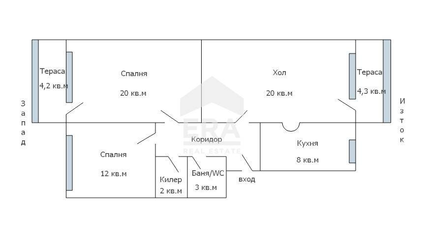 Quadrilocale Varna (zona Център) - planimetria 1