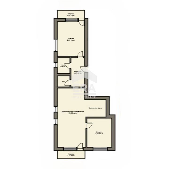 Three-room apartment Varna (neighborhood Левски 1) - floor plans 1