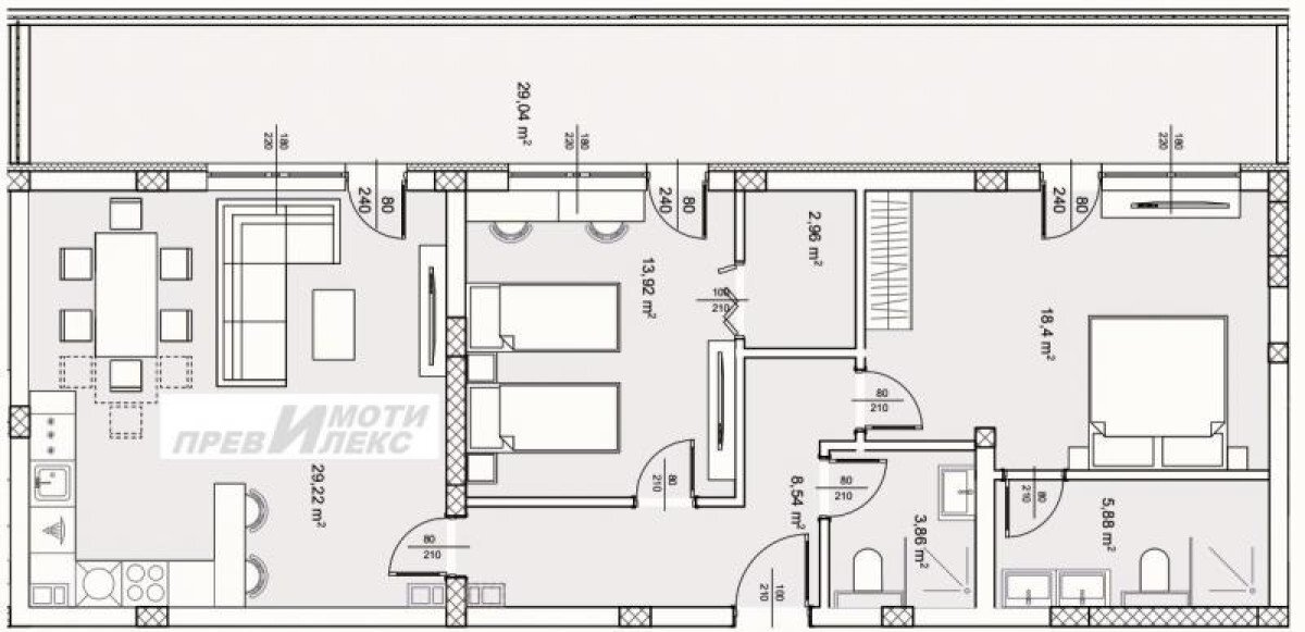 Three-room apartment Plovdiv (neighborhood Южен) - photo 1