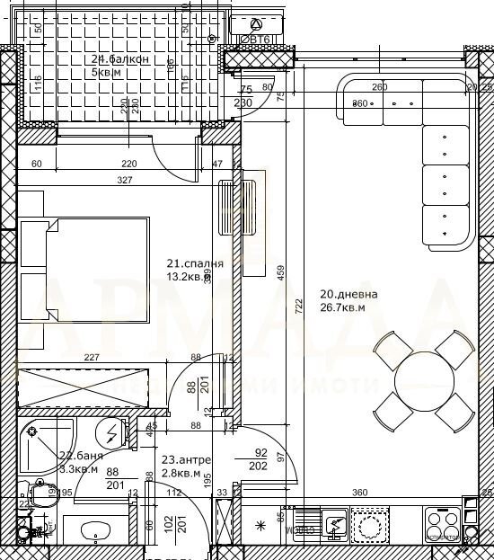 Two-room apartment Plovdiv (neighborhood Остромила) - photo 1