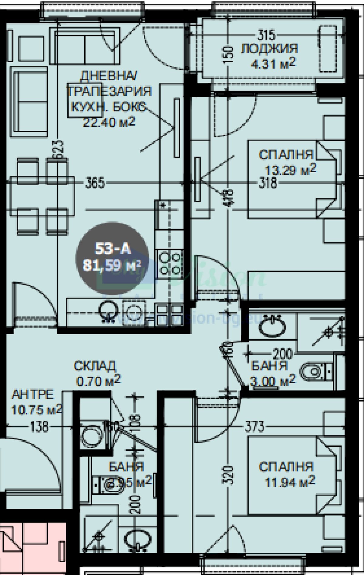 Three-room apartment Sofia (neighborhood Дружба 2) - photo 1