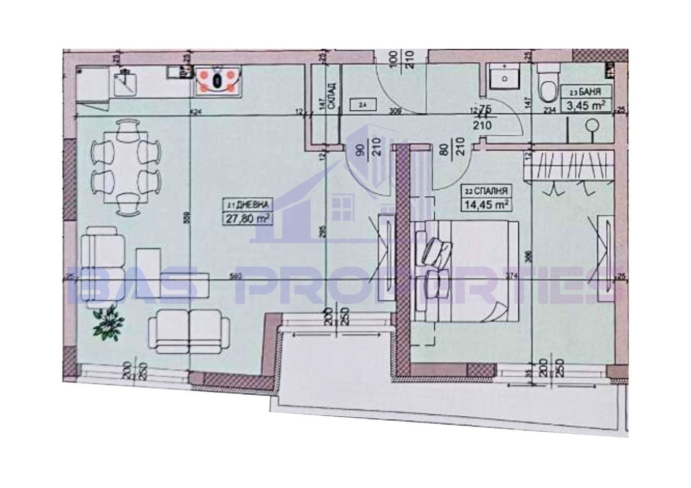 Two-room apartment Sofia (neighborhood Овча купел) - photo 1