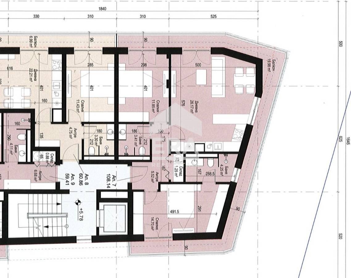 Trilocale Sofia (zona Горна баня) - planimetria 1