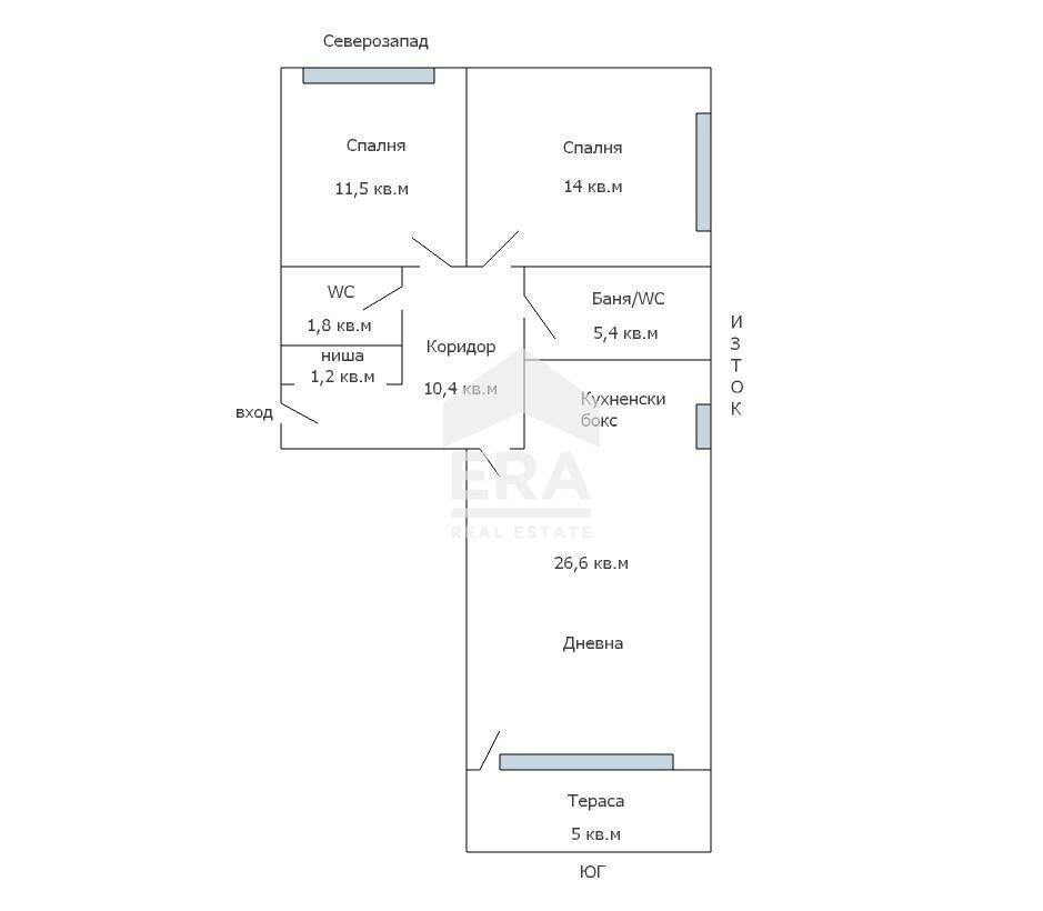 Three-room apartment Varna (neighborhood Бриз) - floor plans 1