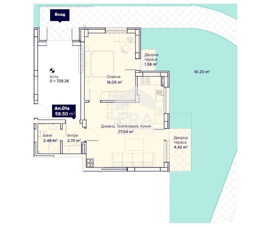 Two-room apartment Бояна, Sofia - floor plans 1