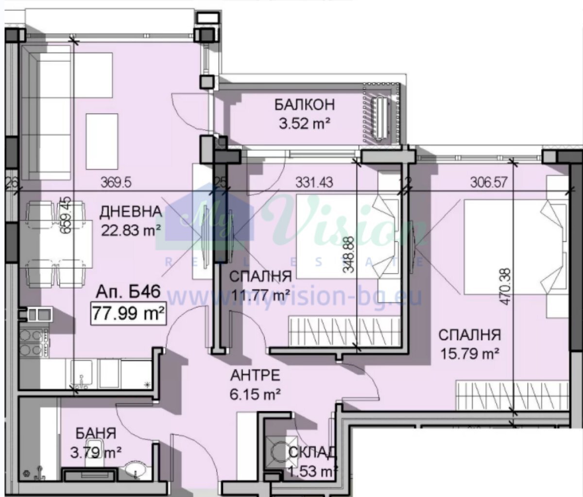 Three-room apartment Sofia (neighborhood Манастирски ливади) - photo 1