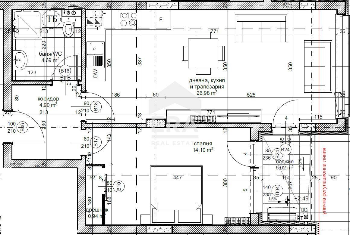 Two-room apartment Shumen (neighborhood Център) - floor plans 1