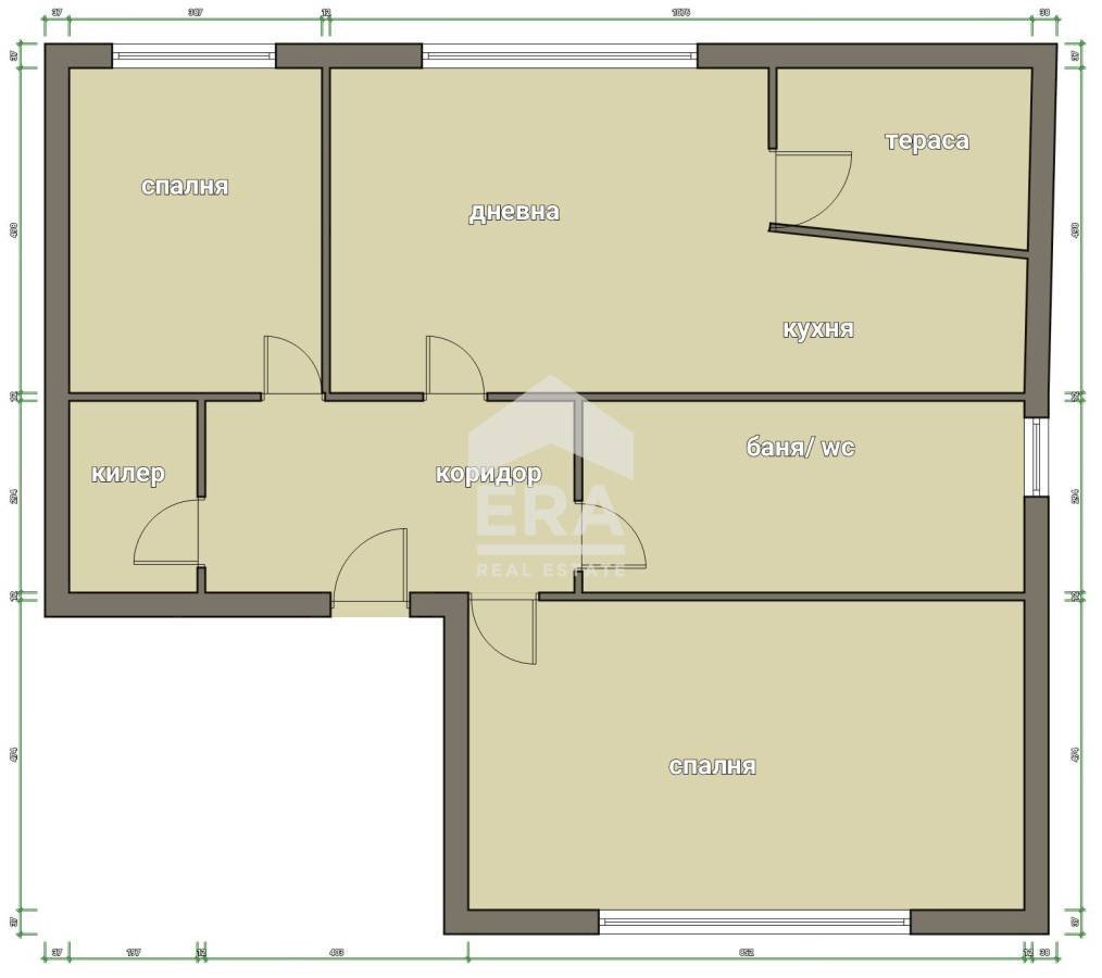 Three-room apartment Varna (neighborhood Погреби) - floor plans 1