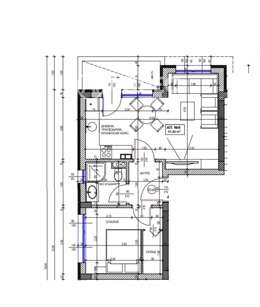 Two-room apartment Pomorie city, Burgas - floor plans 1