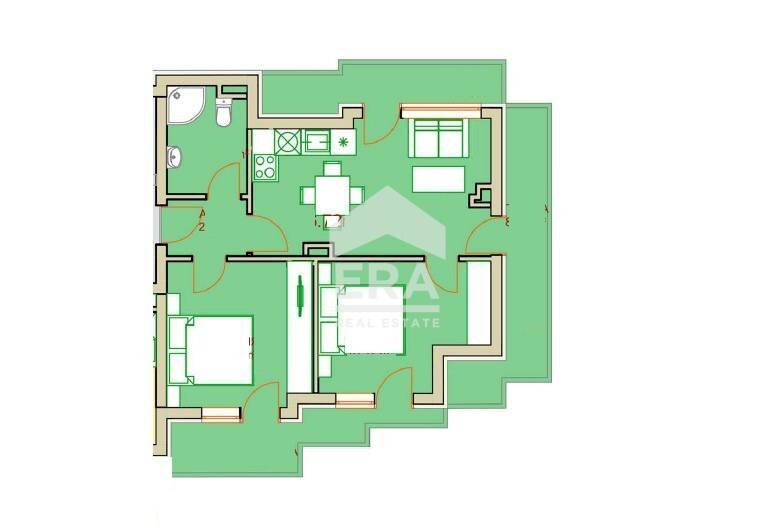 Three-room apartment Sofia (neighborhood Студентски град) - floor plans 1