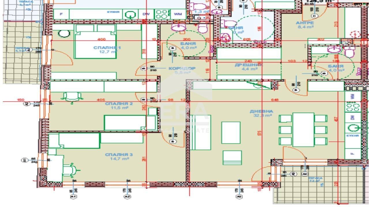 Four-room apartment Sofia (neighborhood Витоша) - floor plans 1