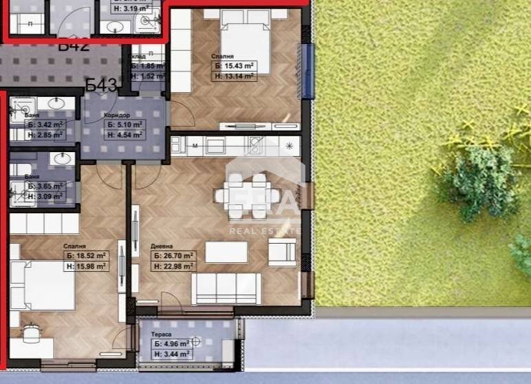 Three-room apartment Sofia (neighborhood Връбница 1) - floor plans 1