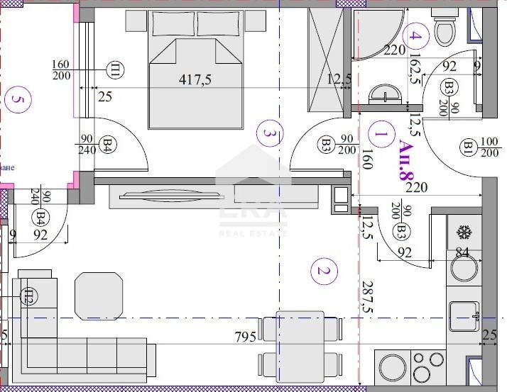 Two-room apartment Sofia (neighborhood Малинова долина) - floor plans 1