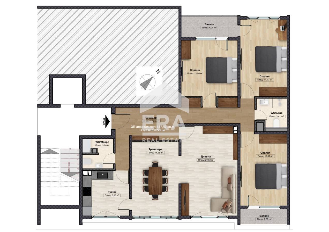 Four-room apartment Sofia (neighborhood Люлин 4) - floor plans 1