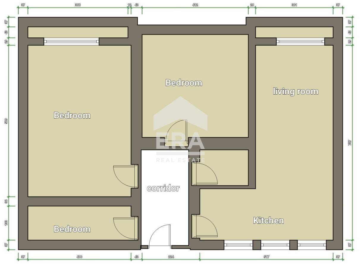 Three-room apartment Varna (neighborhood Колхозен пазар) - floor plans 1