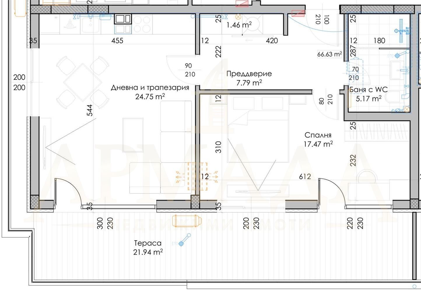 Two-room apartment Plovdiv (neighborhood Смирненски) - photo 1