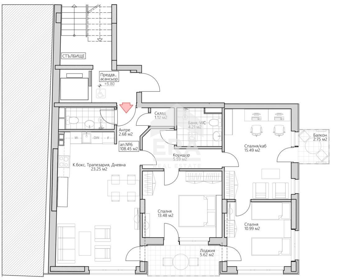 Four-room apartment Sofia (neighborhood Лозенец) - floor plans 1