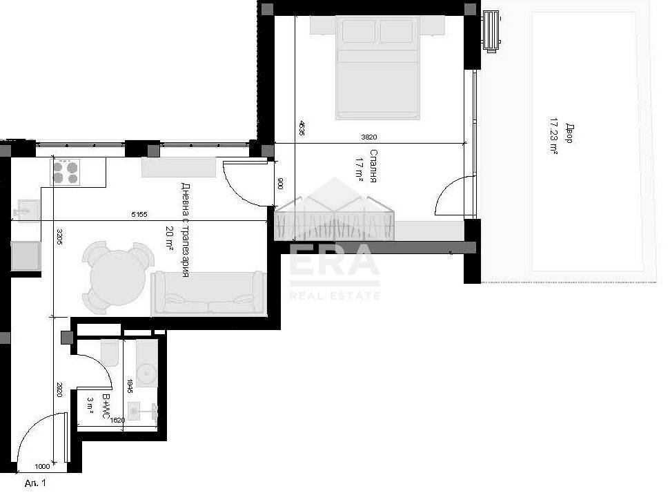 Two-room apartment Идеален Център, Varna - floor plans 1