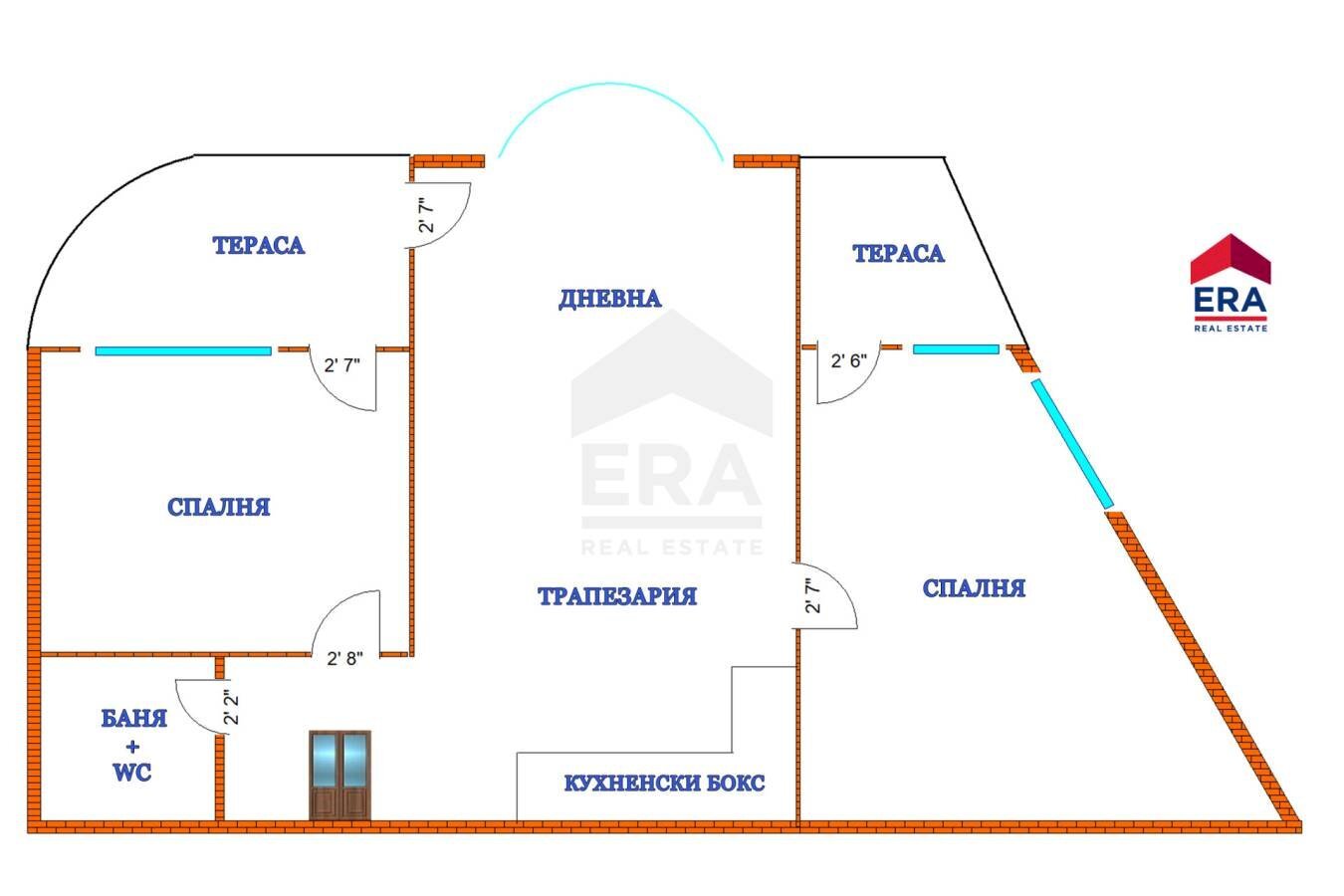 Three-room apartment Burgas - floor plans 1