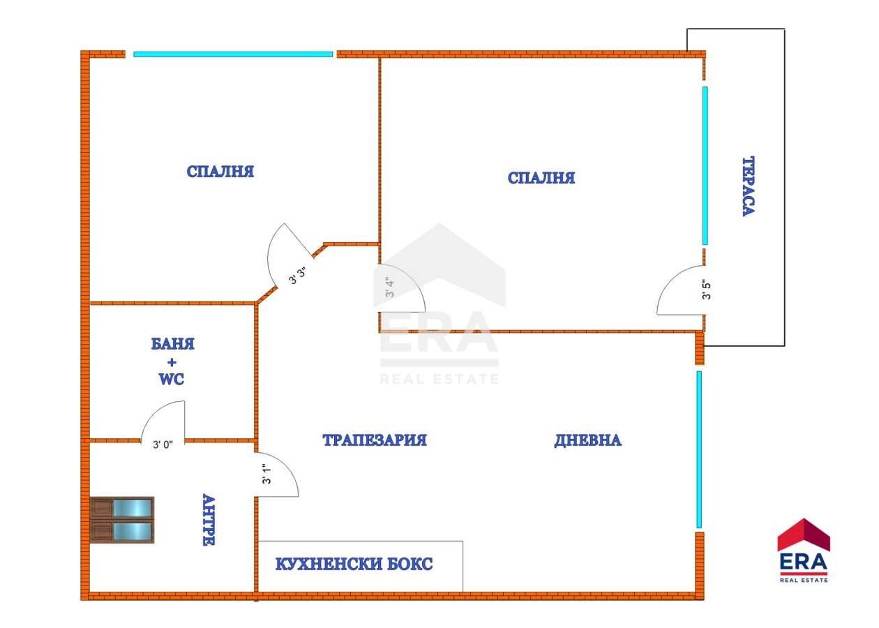 Three-room apartment Свобода, Pomorie - floor plans 1