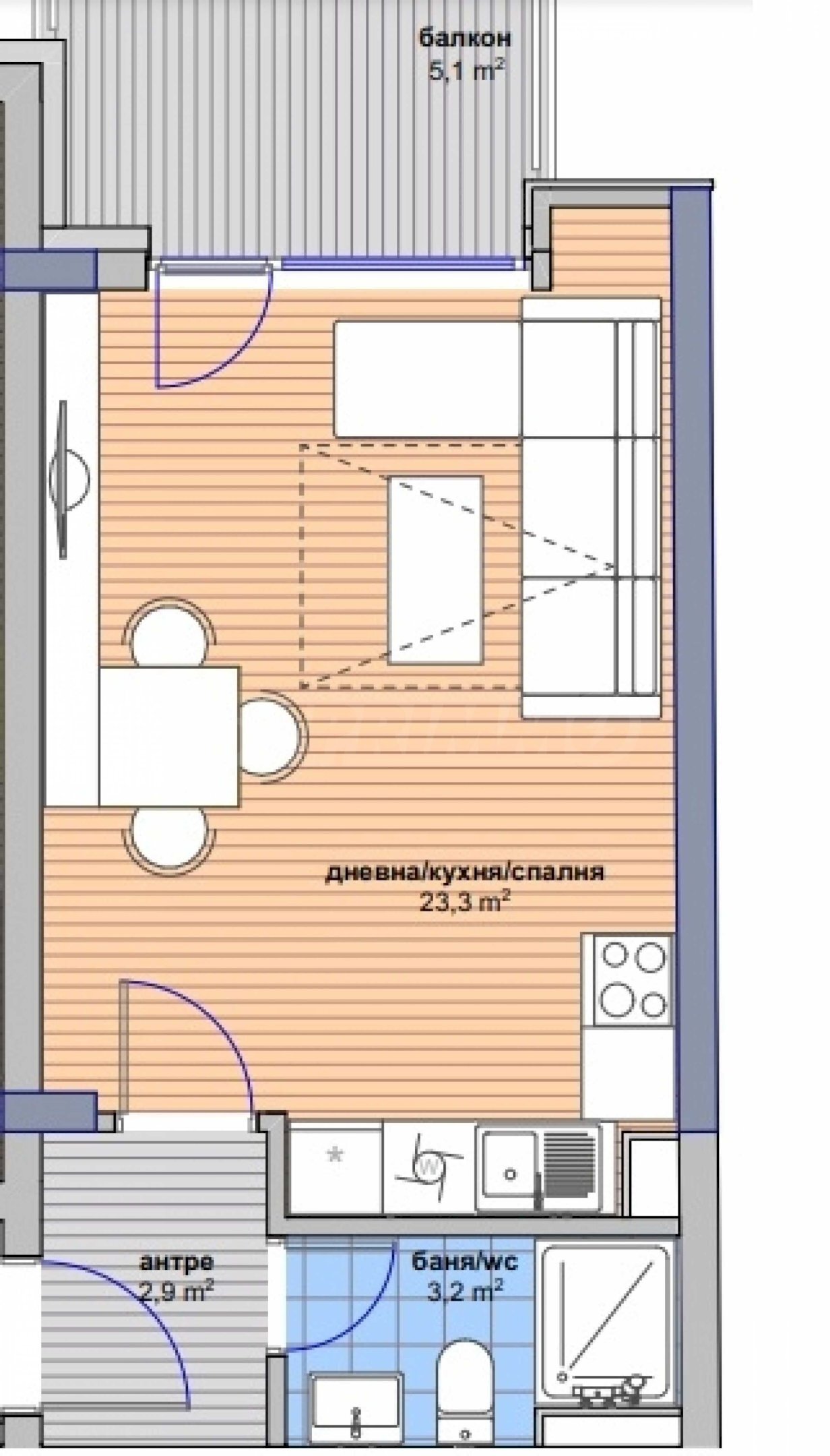 One-room apartment Sofia (neighborhood Студентски град) - photo 1