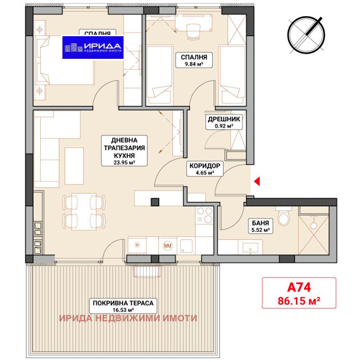 Three-room apartment Sofia (neighborhood Младост 4) - photo 1