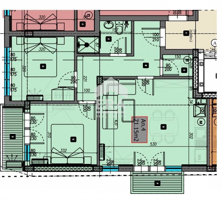 Trilocale Varna (zona Виница) - planimetria 1